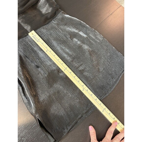 Superdown Lena Mini Dress Black Shiny Medium Adjustable Straps Drape Neck - Picture 11 of 16